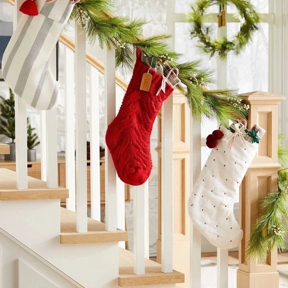 NEW Hearth & Hand red knit Christmas stocking - Picture 2 of 6